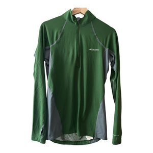 Columbia Jacket Mens Small Green Omni Heat 1/4 Zip Pullover‎ Stretch Casual